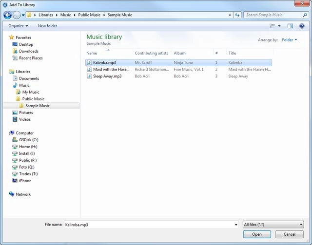 Go to the required file in your computer's file system.