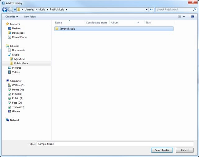 Go to the required folder in your computer's file system.