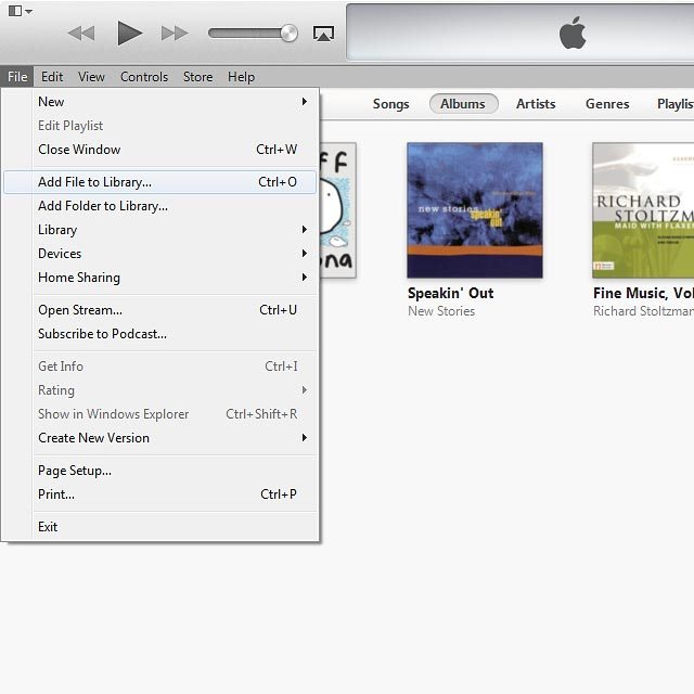 To add one file at a time:Click Add File to Library....