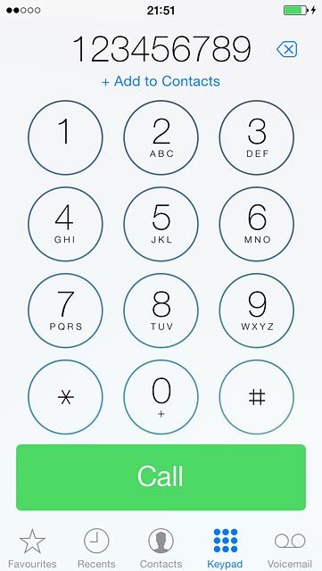 Key in the required number and press Call.