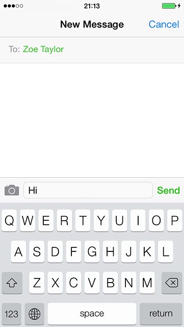 Press Send when you've written your text message.