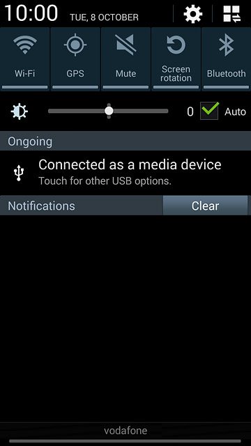 Slide your finger down the display starting from the top edge of your phone.Press the settings icon.
