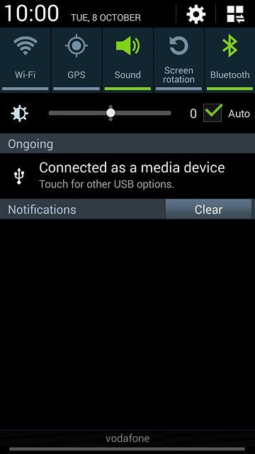 Slide your finger down the display starting from the top edge of your phone.Press Bluetooth until the function is turned on.