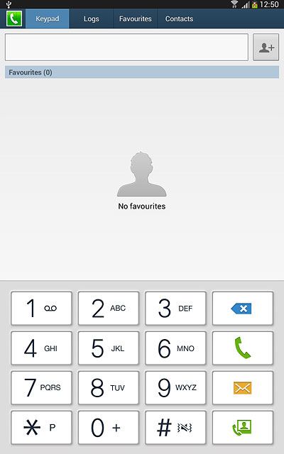 Press the Keypad tab.
