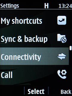 Scroll to Connectivity and press the Navigation key.