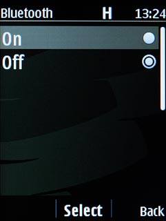 Scroll to On and press the Navigation key.