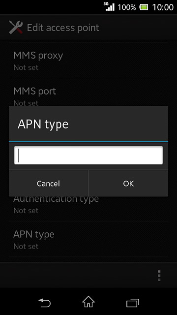 Key in default and press OK.
