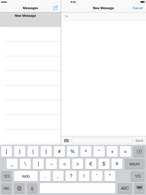 Press ABC to return to text input.