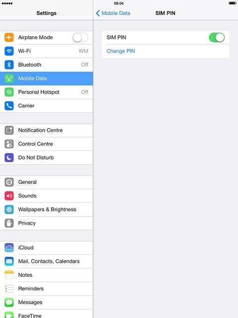 Press the indicator next to 