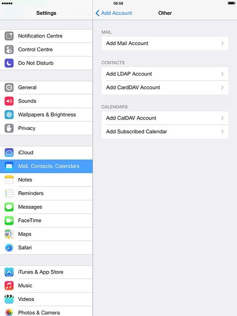 Press Add Mail Account.