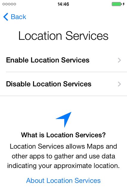 If you select Disable Location Services: