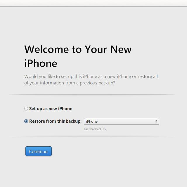 Click Restore from this backup.