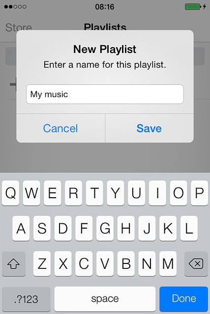Key in a name for the playlist and press Save.