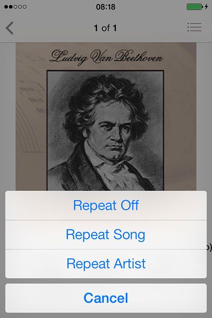 Press the required setting.