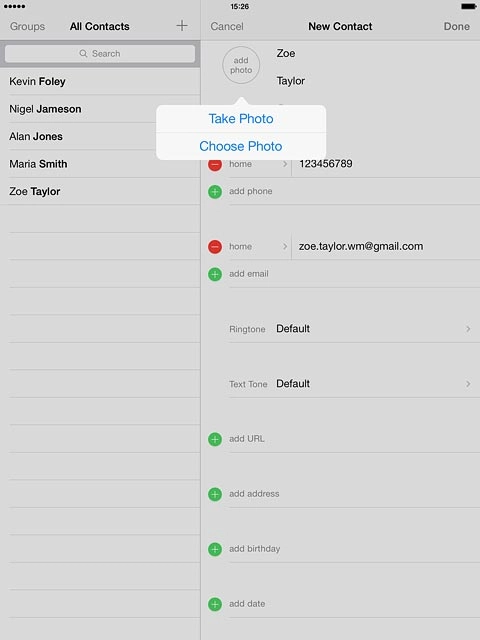 To use a saved picture:Press Choose Photo.