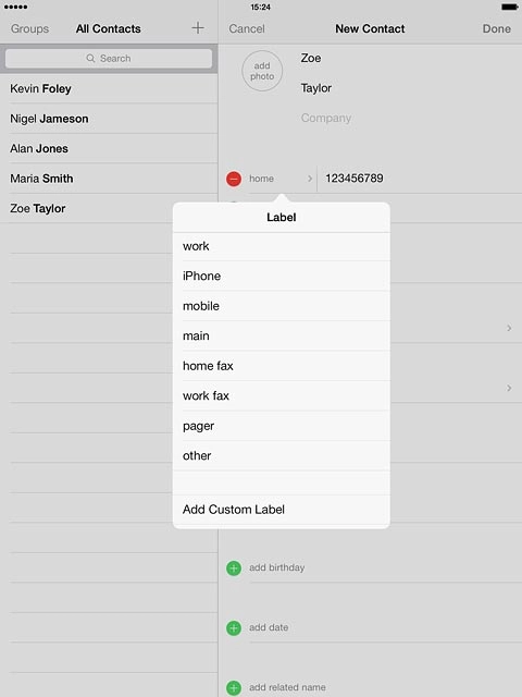If you select Add Custom Label: