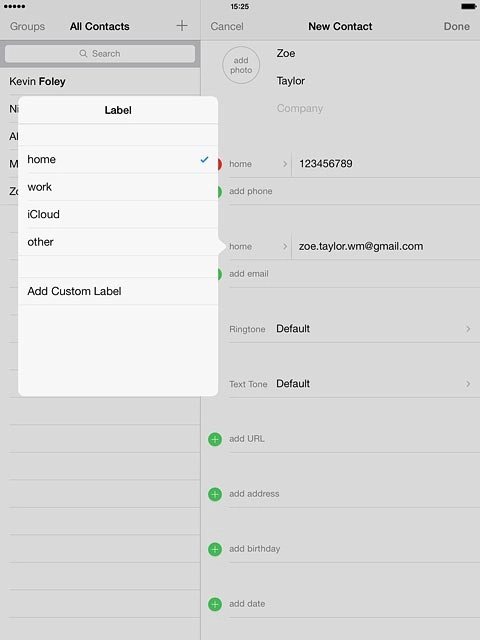 If you select Add Custom Label: