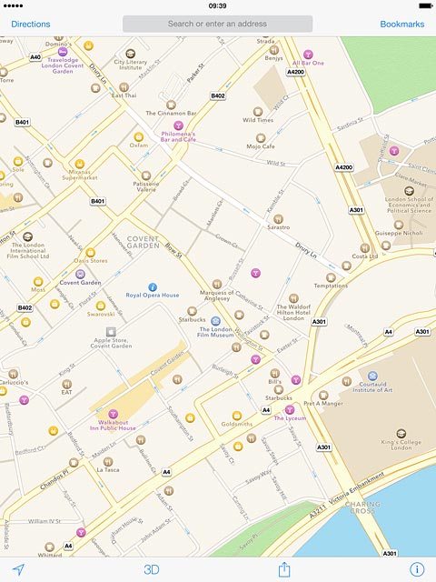 Press Search or enter an address.