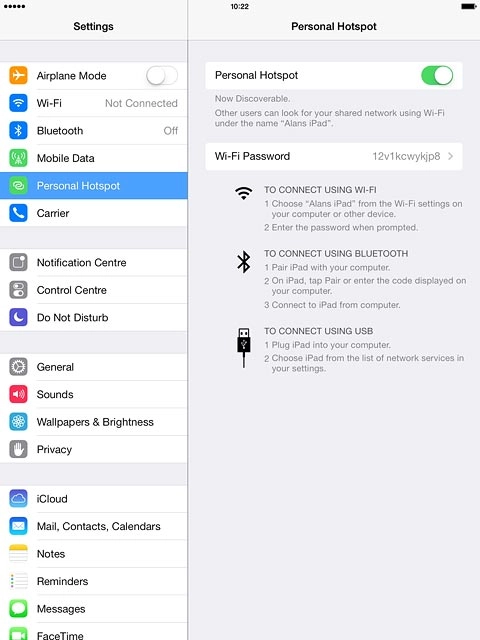 Press the indicator next to