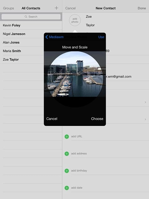 Drag the circle to the required position to select the required section.