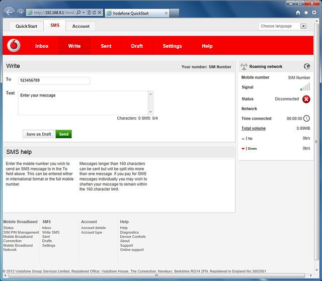 Click Enter your message and write the text message.