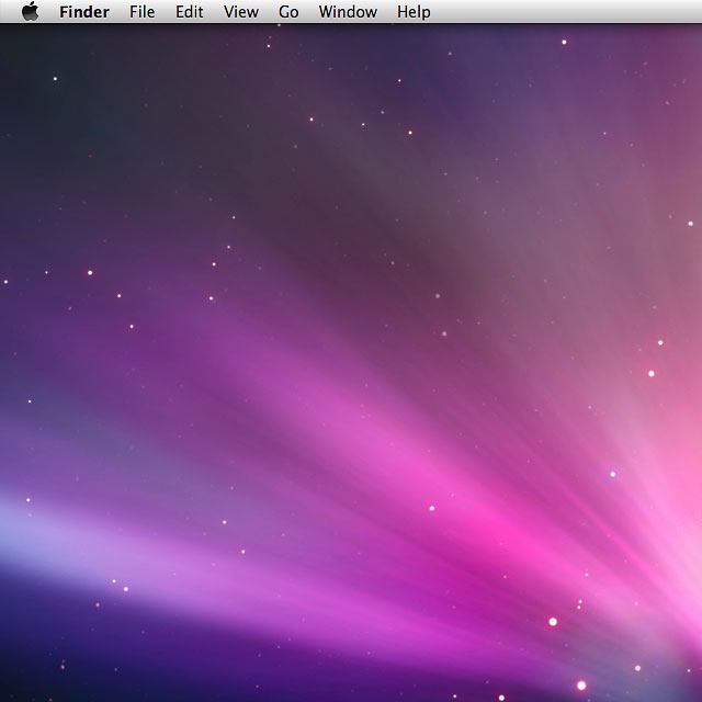 Do the following in Mac OS X:Click the desktop.