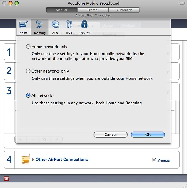 Click OK to close the window.