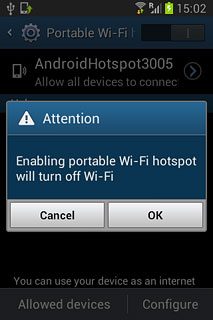 If Wi-Fi is turned on:Press OK to confirm.