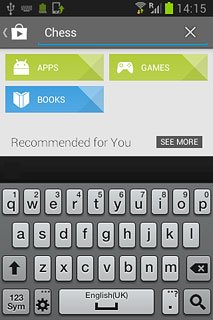 Key in the name of the required app and press the search icon.