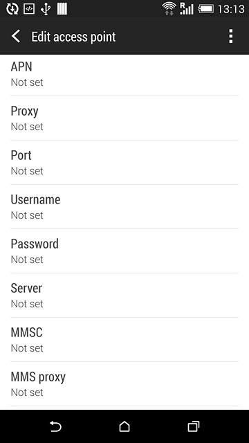 Press MMS proxy.