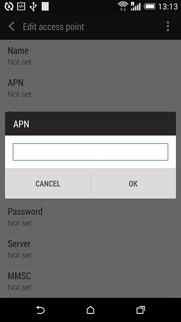 Key in live.vodafone.com and press OK.