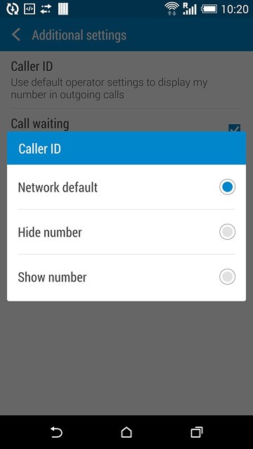 Press Hide number or Show number.
