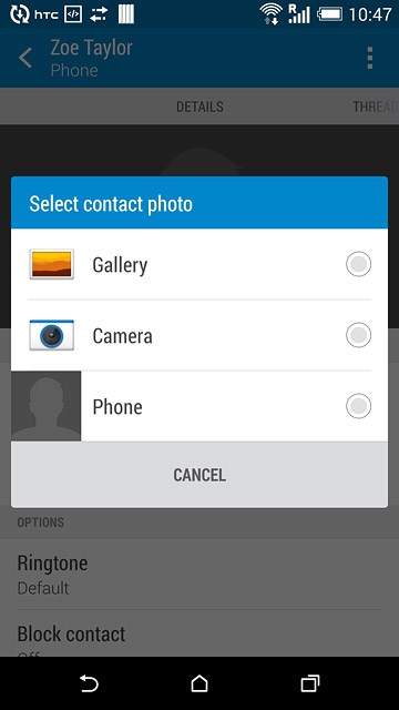 To assign an existing picture:Press Gallery.