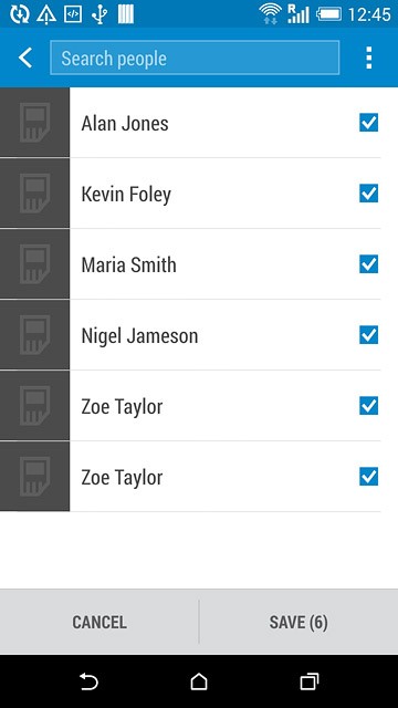 Press SAVE.After a moment the contacts are copied.