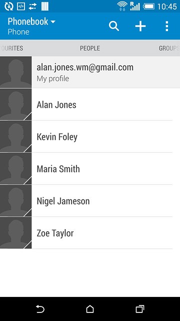 Press the required contact.