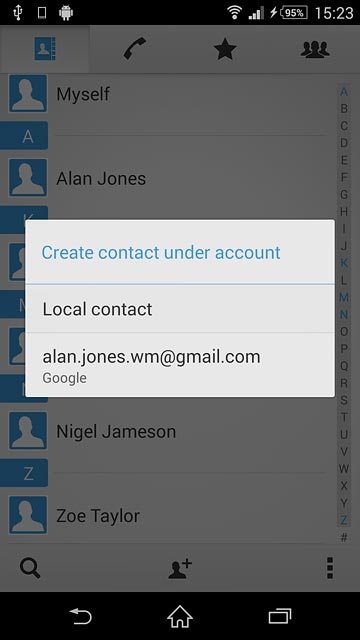 Press Local contact.