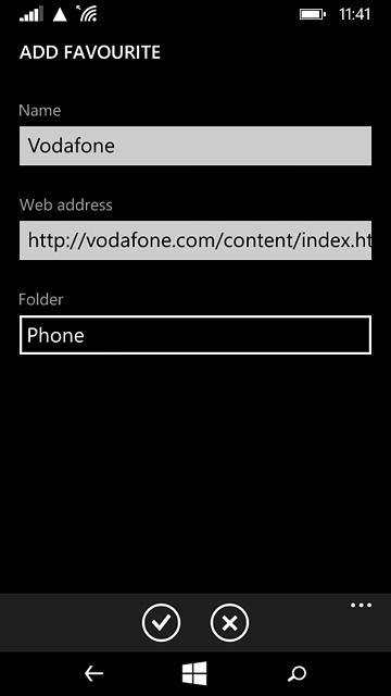 Edit the name of the bookmark and press the confirm icon.