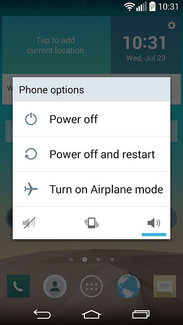 To turn on silent mode:Press the silent mode icon.