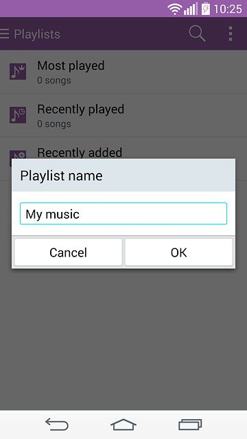Key in a name for the playlist and press OK.