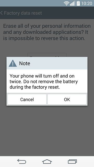 Press OK to confirm.Wait a moment while the factory default settings are restored.Follow the instructions on the display to set up your phone and prepare it for use.