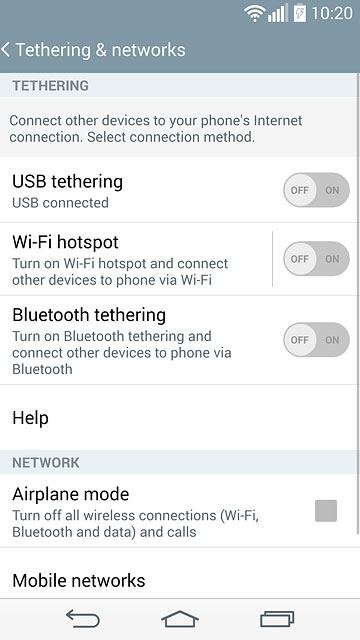Press Wi-Fi hotspot.