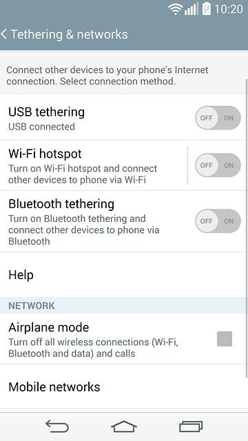 Press Mobile networks.