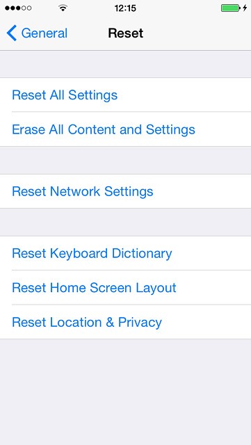 Press Erase All Content and Settings.
