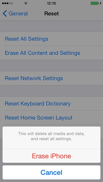 Press Erase iPhone.