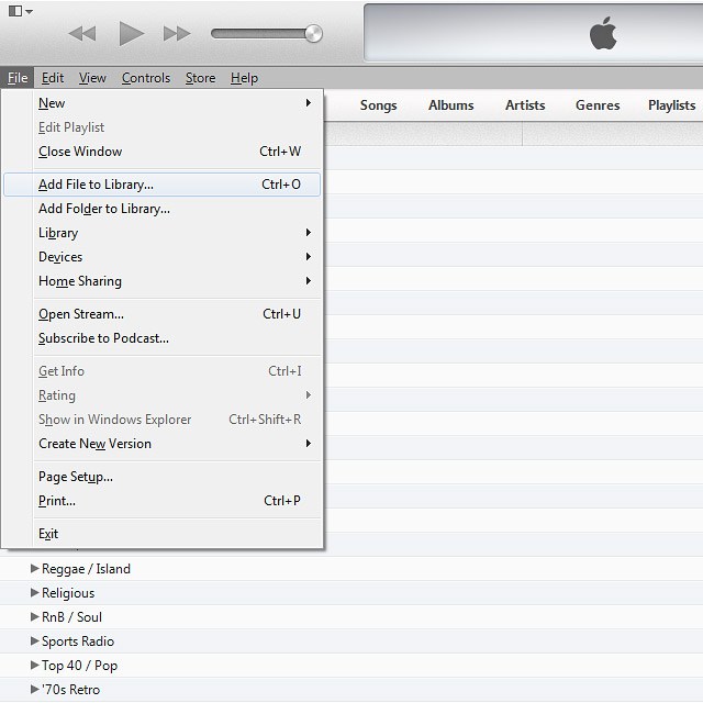 To add one file at a time:Click Add File to Library....