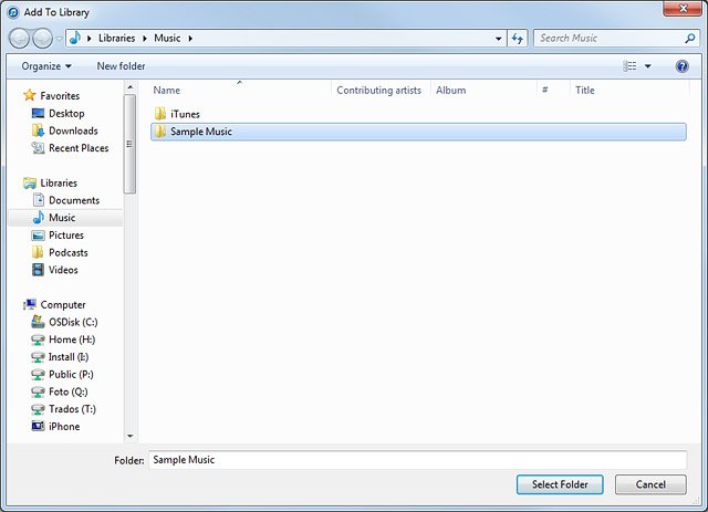 Go to the required folder in your computer's file system.