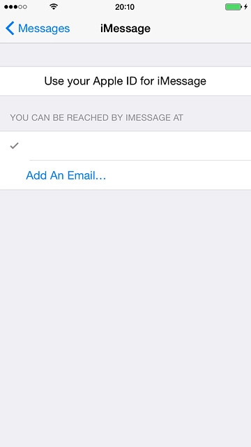 If you've not yet logged on with your Apple ID:Press Use your Apple ID for iMessage.