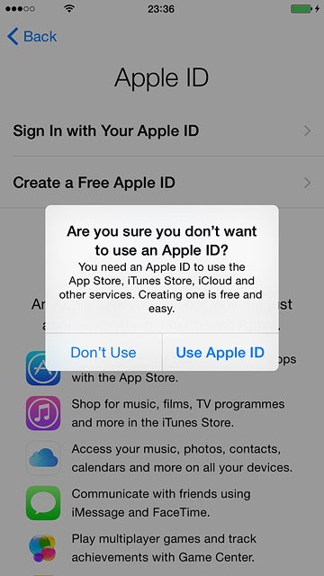 Press Don't Use.Follow the instructions on the display to activate your phone.