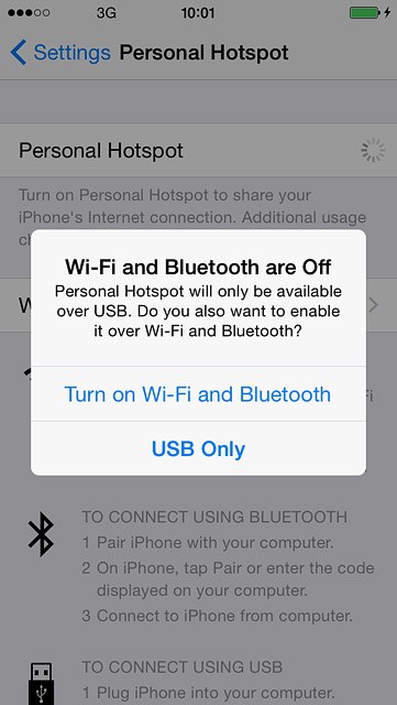 If you're asked to turn on Wi-Fi and Bluetooth:Press Turn on Wi-Fi and Bluetooth.