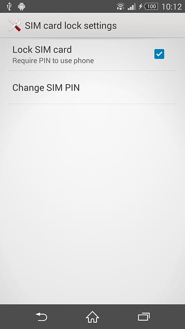 Press Lock SIM card to turn the function on or off.